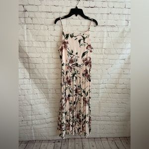NWOT Xhilaration Midi Dress Sleeveless Floral Flowy Pullover Pink Womens Size S
